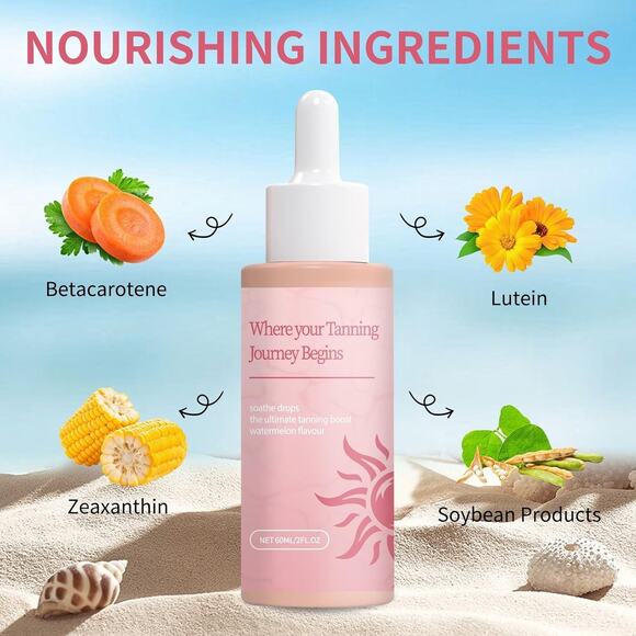 Sunless Tanning Drops Natural Self Tanning Drops Sun-Kissed Glow Liquid 60ml - Picture 9 of 15